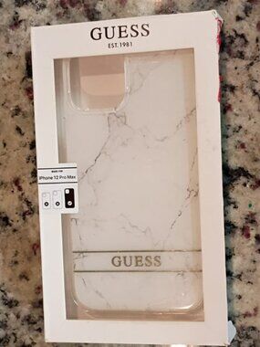 Guess iPhone 12 Pro Max Case-White Glossy-NEW-SEALED